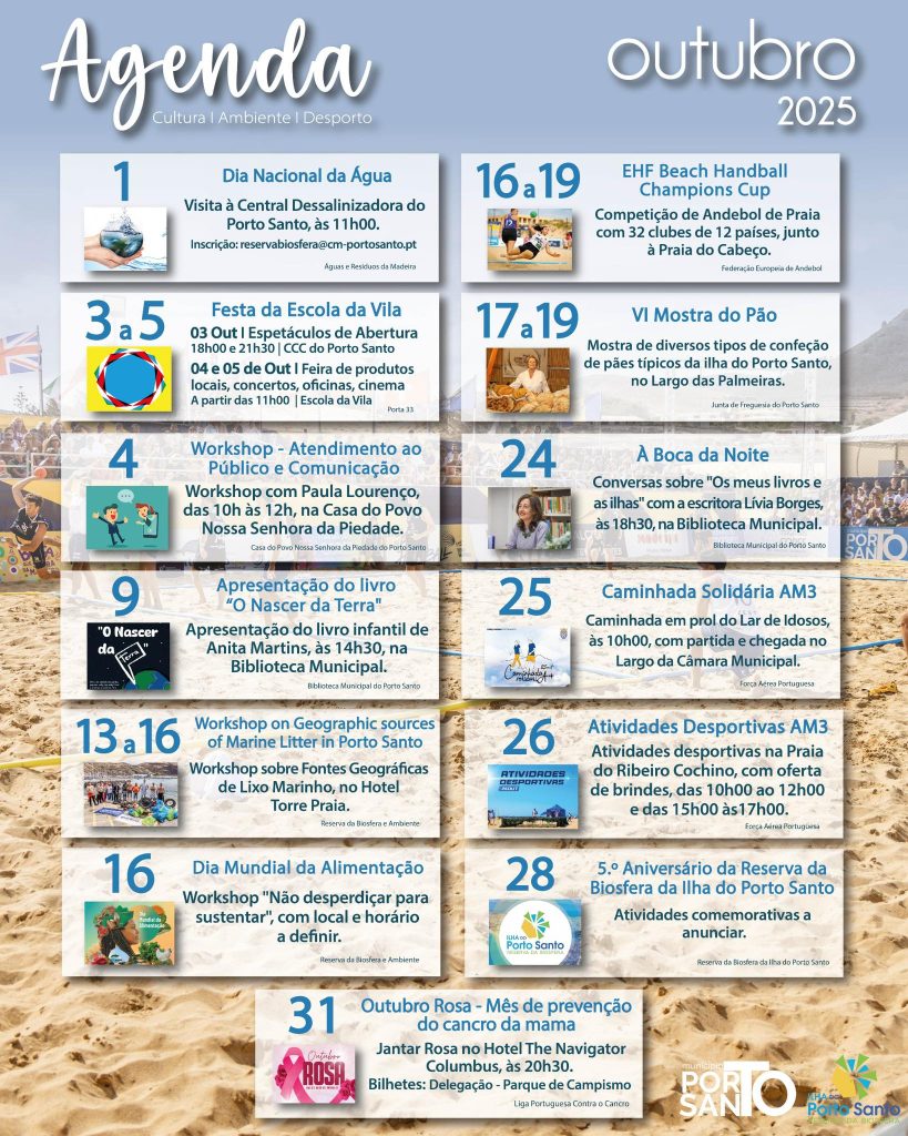 Agenda de eventos Outubro 2025