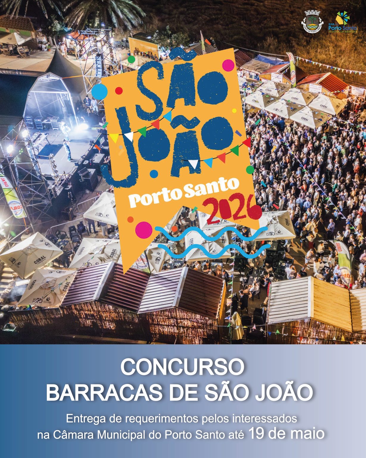 ABERTO O CONCURSO PARA A CONCESSÃO DE BARRACAS – SÃO JOÃO 2026