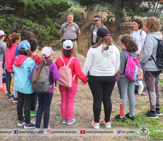 ALUNOS DAS ESCOLAS BÁSICAS DO 1º CICLO DO PORTO SANTO EFETUAM LIMPEZA DE LINHA DE ÁGUA E OBSERVAM E IDENTIFICAM AVES NA RESERVA DO TANQUE